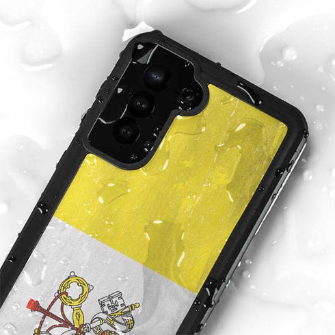 Vatican City Flag Distressed Galaxy S23 Plus Waterproof Case